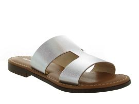 WARMLINED CLOSE MULE SIMONA 26:Cuir/Gris/Argent