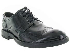 POLO COURT PP 9358:Cuir vernis/Noir/