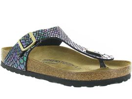 3113 GIZEH SHINYS:Cuir croco/Noir/