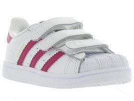 baskets et sneakers bebe fille Adidas superstar cf i girl blanc