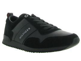 TOMMY HILFIGER ICONIC LEATHER SUEDE<br>Noir