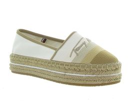 TOMMY HILFIGER GRADIENT ESPADRILLE<br>Toile Blanc Blanc