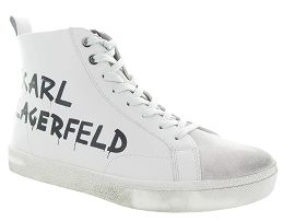 KARL LAGERFELD SKOOL BRUSH LOGO HI BOOT<br>Blanc