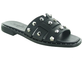 THUNDER  GOLD SHOT SILVIA:Cuir/Noir/Noir