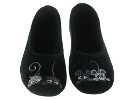 LA MAISON DE L ESPADRILLE 6046 4 SOURIS<br>Noir