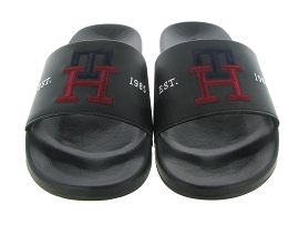 TOMMY HILFIGER EMBROIDERY POOL SLIDE<br>Noir