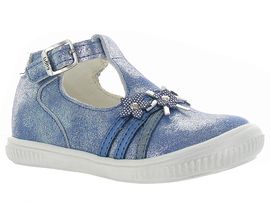 ALEX VELOURS BEFANA:Cuir laminé/Bleu/Jeans