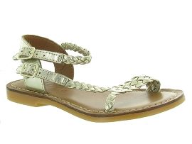 7464 LAZAR BI STRIP:Cuir laminé/Or/
