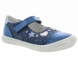 ARIZONA SHEARLING NARROW SAMSARA:Cuir laminé/Bleu/