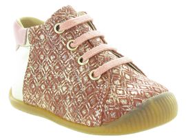 NYMPHE FLANELY:Cuir laminé/Rose/Rose