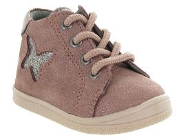 37003 CHAUSSETTE BAL:Cuir laminé/Rose/