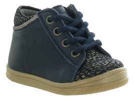 JESS BAHIA:Cuir laminé/Bleu/Marine