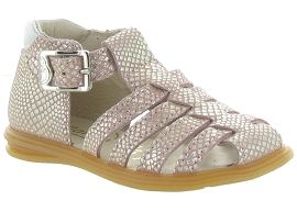 CARMEN PLAYA:Cuir laminé/Rose/