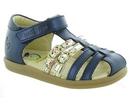 RUNNI PIKA SPART:Cuir laminé/Bleu/Marine