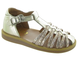 3040 POPPY ROYAL:Cuir laminé/Beige/Or