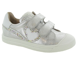 LAZAR FEATHER 5595:Cuir laminé/Gris/Argent