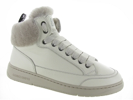 203 VELA MID FUR:Cuir/Blanc/Blanc