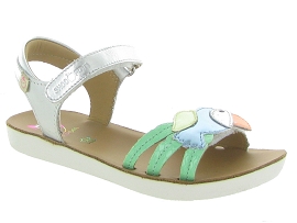 SHOO POM GOA TOUCAN<br>Cuir laminé Gris Argent