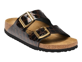 FLAG MID HEEL LEATHEZR CHELSEA MARRON ARIZONA CUIR NATUREL:Cuir/Serpent/