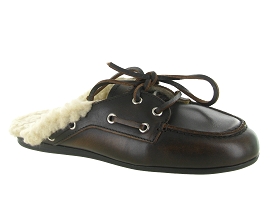 POSA BOAT LOAFER MULE FUR<br>Marron