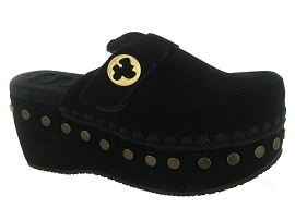 MOU SABOT  CLOG PLAIN SUEDE<br>Noir
