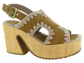 MOU SANDALE PLATEFORME RAFIA<br>Noir