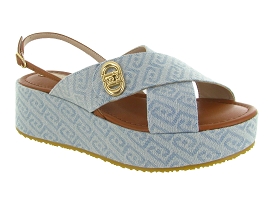 LIU JO SANDAL FLO 03 MONOGRAM DENIM<br>Bleu