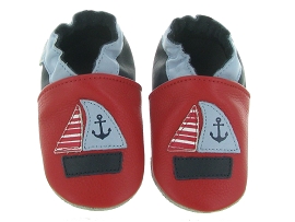 ROBEEZ FRENCH BOAT<br>Cuir Rouge Rouge