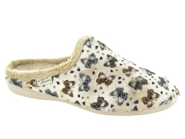LA MAISON DE L ESPADRILLE 6220 MULE PAPILLON<br>Velours Beige 