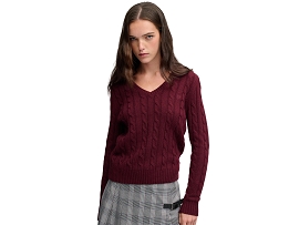 SUPERDRY PULL WOOL BLEND<br>Marron