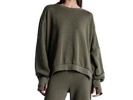 SWEET PANTS SWEAT COL ROND<br>Coton Vert 