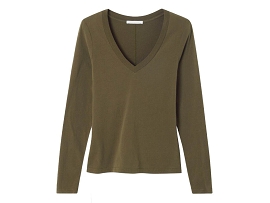 AMERICAN VINTAGE T SHIRT AJUSTE<br>Coton Marron 