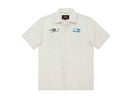 DEUS FORECOURT STRIPE SHIRT<br>Blanc