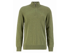 BARBOUR COTTON HALF ZIP KNITTED JUMPER<br>Vert