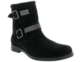 HEMA PEAU KIM LUCKY STRASS:Velours/Noir/Noir