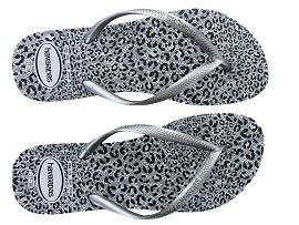 HAVAIANAS SLIM ANIMALS<br>Synthétique Gris Anthracite