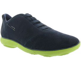 NAUTICAL MELTON LEATHER LACE UP NOIR U52D7B NEBULA:Nubuck/Bleu/
