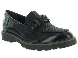 FLAG MID HEEL LEATHER CHELSEA 24312:Cuir vernis/Noir/