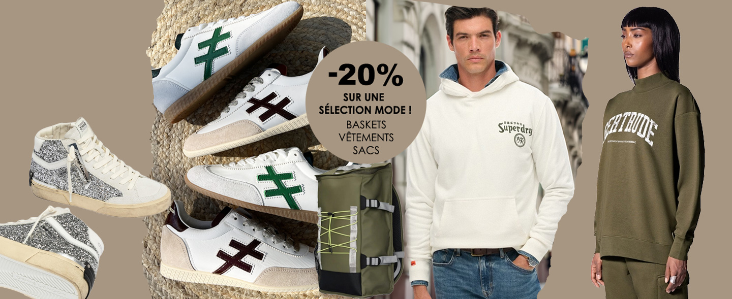 -20% sur baskets été sélection mode jusqu’au 29 mars