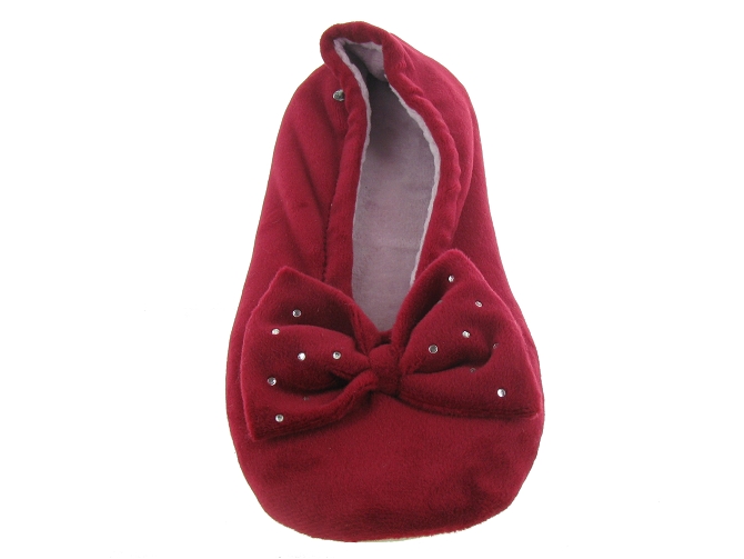 chaussons et pantoufles - Ballerines - femme - Toile  - Bordeaux - Isotoner2040203_2