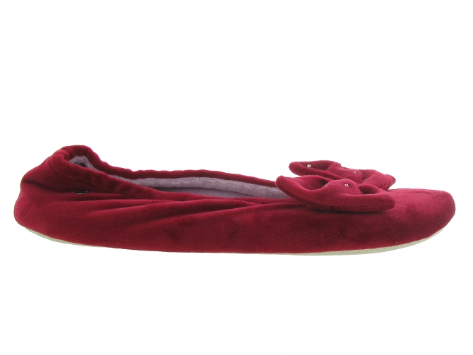 chaussons et pantoufles - Ballerines - femme - Toile  - Bordeaux - Isotoner2040203_3
