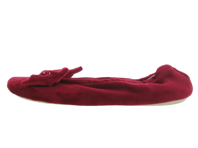 chaussons et pantoufles - Ballerines - femme - Toile  - Bordeaux - Isotoner2040203_4