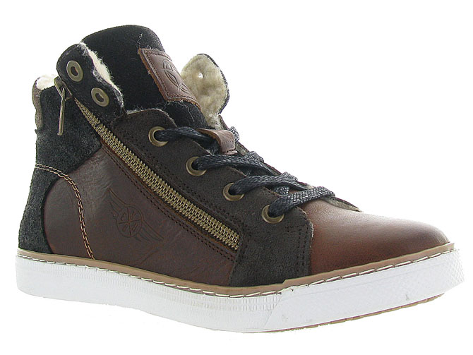 baskets et sneakers -  - junior garcon - Cuir - Marron - Bullboxer
