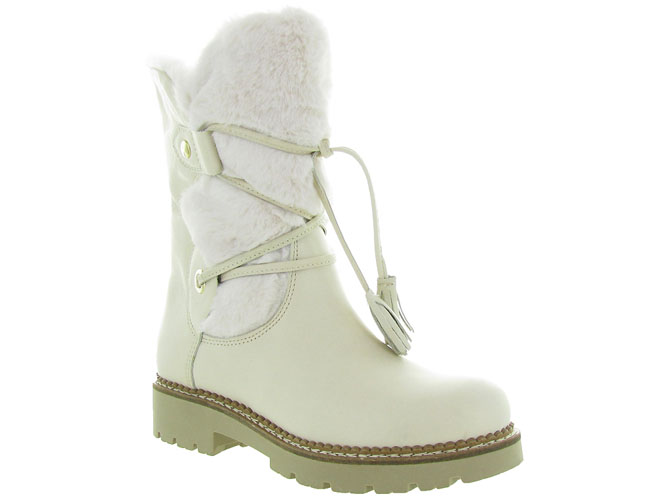 apres ski bottes fourrees - Botte de neige - femme - Cuir - Blanc - Armando