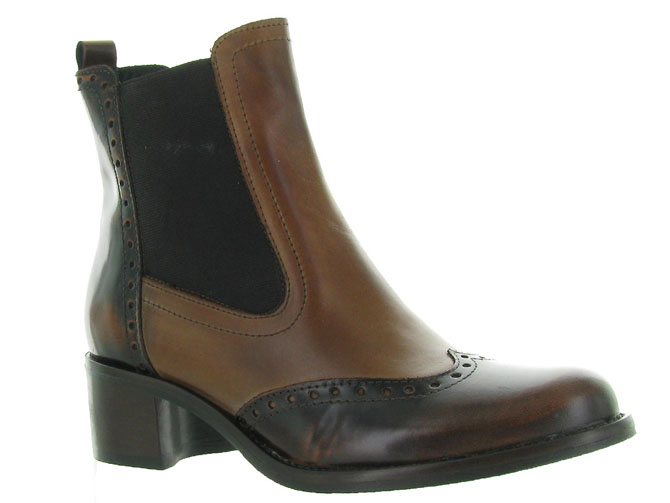 bottines et boots - Chelsea - femme - Cuir - Marron - Nicola benson franzini
