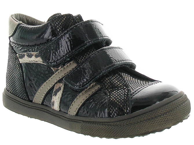chaussures a scratch -  - junior fille - Cuir - Noir - Bopy