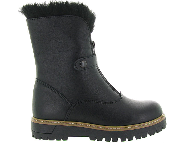 apres ski bottes fourrees - Chaussure neige - femme - Cuir - Noir - La thuile4322401_2