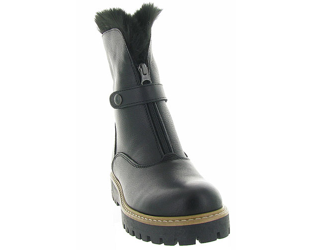 apres ski bottes fourrees - Chaussure neige - femme - Cuir - Noir - La thuile4322401_3