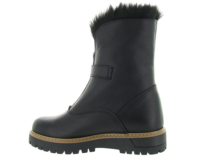 apres ski bottes fourrees - Chaussure neige - femme - Cuir - Noir - La thuile4322401_4