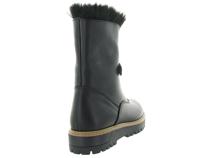 apres ski bottes fourrees - Chaussure neige - femme - Cuir - Noir - La thuile4322401_5